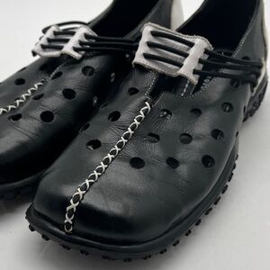 Edward Forrer Unique Leather Shoes Women 37/6.5-7 Black White Comfort Breathable